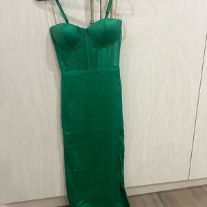 Meshki green midi dress